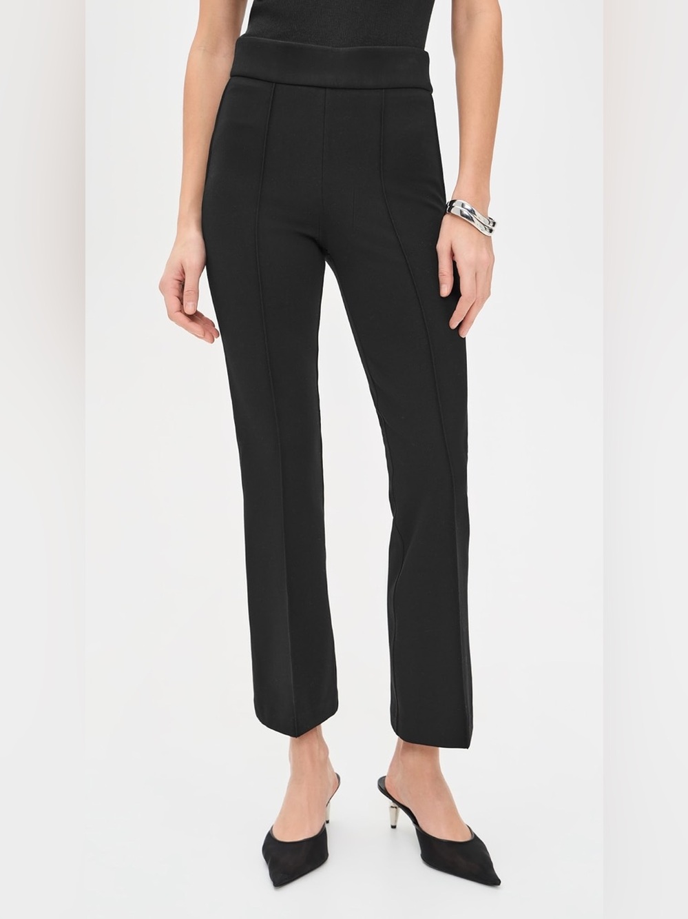 SPANX Ponte Pintuck Kick Flare Pants Classic Black Size M